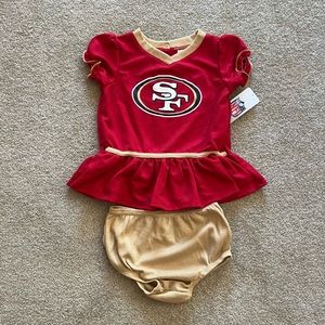 NWT 49ers Baby Girls NFL Team Jersey Dress and Diaper Cover